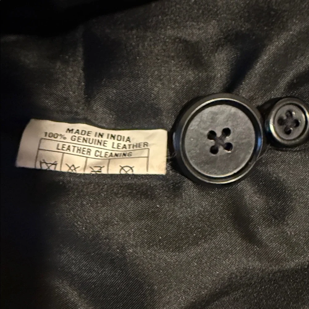 Women's Black Leather Trench Coat - Picture 2 of 5